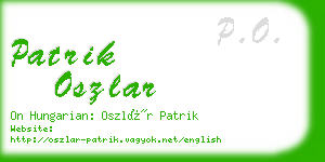 patrik oszlar business card